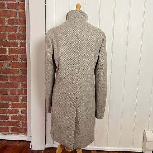 ZARA Funnel Neck Wool Blend Coat Jacket Light Grey Womens M - Picture 7 of 11